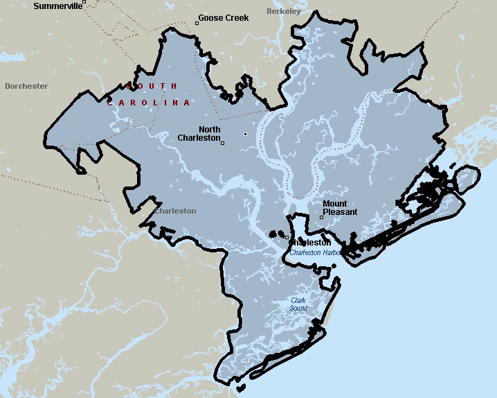 Charleston, South Carolina Courier & Delivery Service Coverage Map