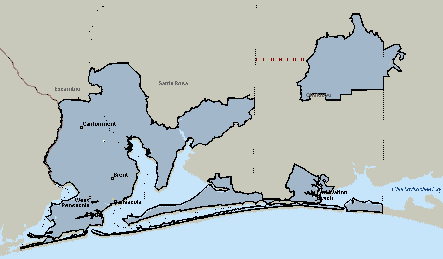 Pensacola, Florida Courier & Delivery Service Coverage Map
