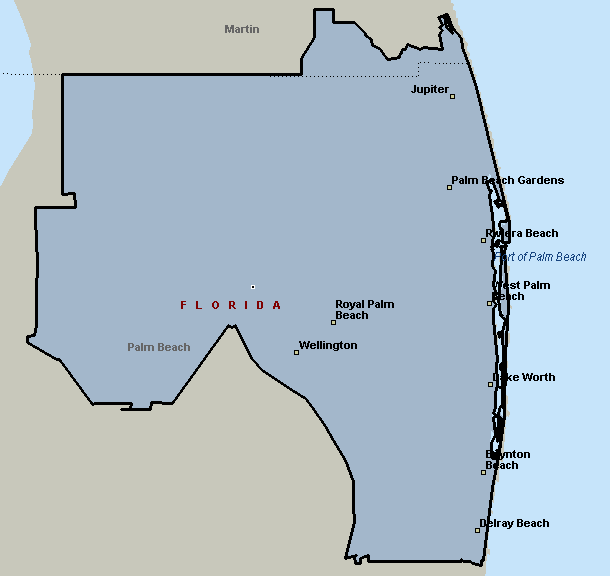 Boca Raton, Florida Courier & Delivery Service Coverage Map